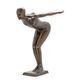 A BRONZE SCULPTURE OF A MALE IN DIVING POSITION