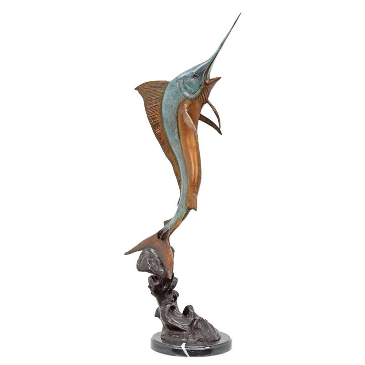 A BRONZE SCULPTURE OF A MARLIN