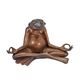 A BRONZE SCULPTURE OF A MEDITATING FROG
