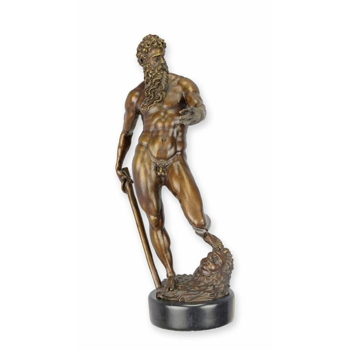 A BRONZE SCULPTURE OF A NEPTUNE