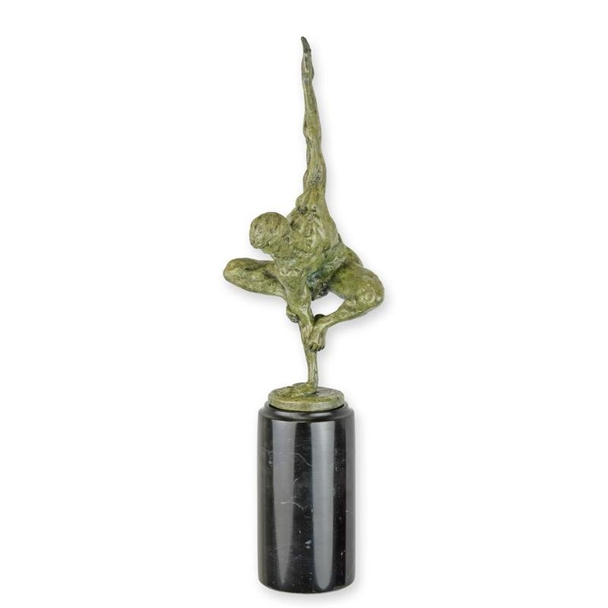 A Bronze Sculpture of a Nude Male Cortortionist