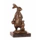 A BRONZE SCULPTURE OF A PAIR OF EASTER-BUNNIES