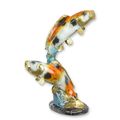 A BRONZE SCULPTURE OF A PAIR OF KOI