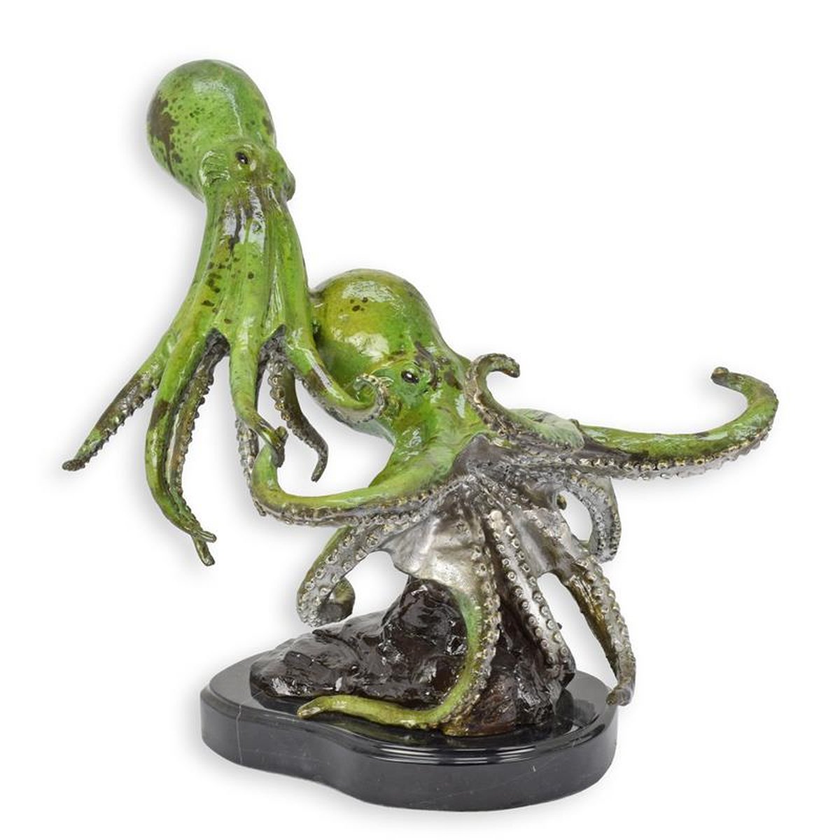 A BRONZE SCULPTURE OF A PAIR OF OCTOPUSES