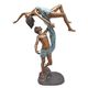 A BRONZE SCULPTURE OF A PAIR OF SEMI NUDE DANCERS