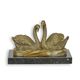 A BRONZE SCULPTURE OF A PAIR OF SWANS
