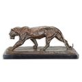 A BRONZE SCULPTURE OF A PANTHER