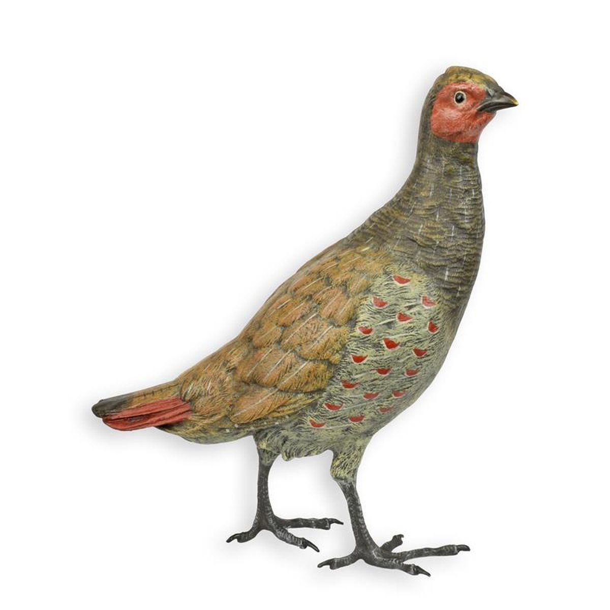 A BRONZE SCULPTURE OF A PARTRIDGE