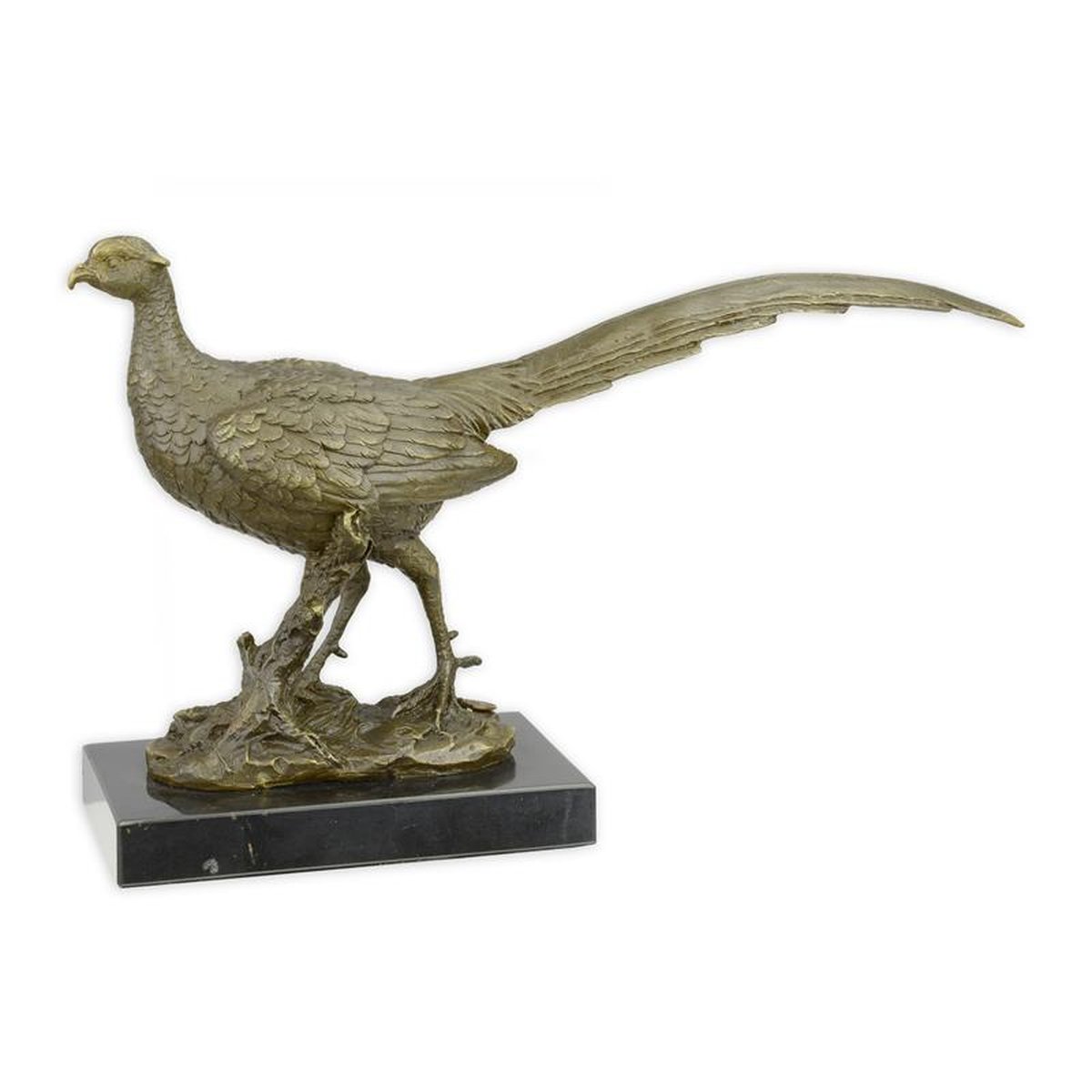 A BRONZE SCULPTURE OF A PHEASANT