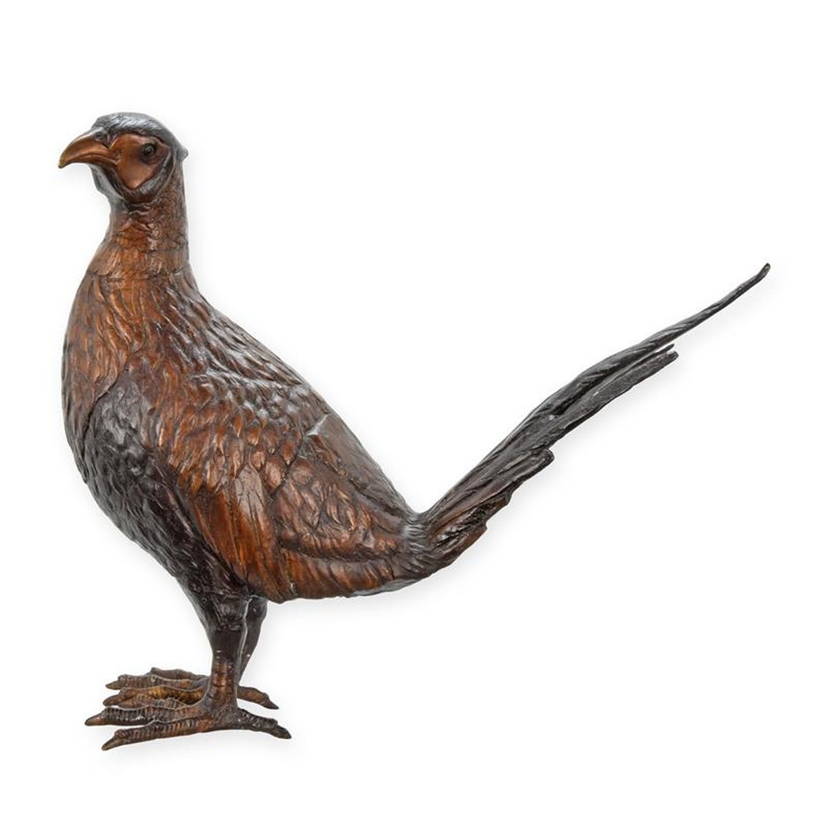 A BRONZE SCULPTURE OF A PHEASANT