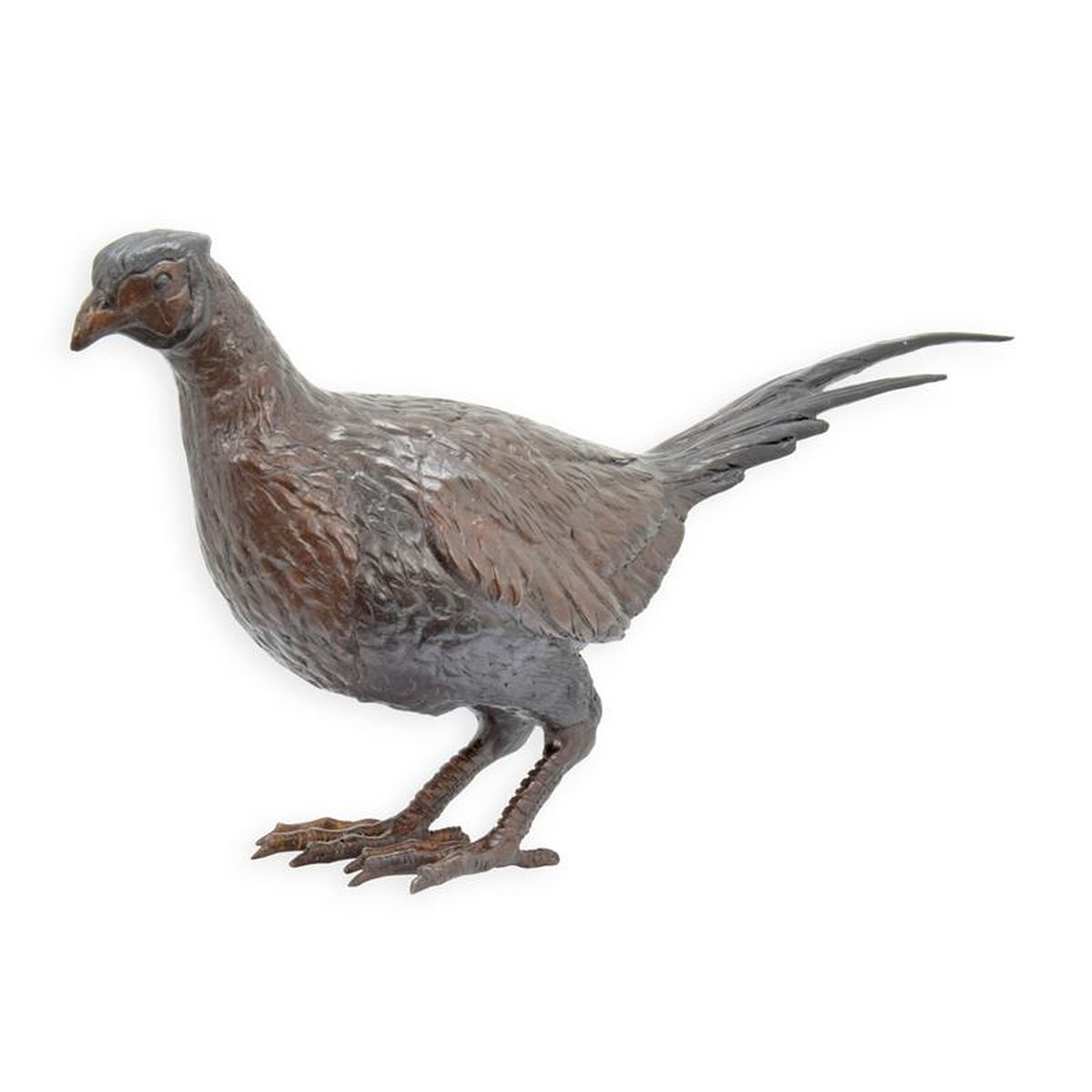 A BRONZE SCULPTURE OF A PHEASANT