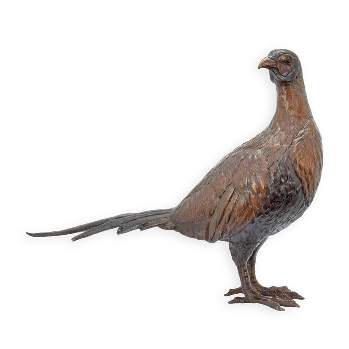A BRONZE SCULPTURE OF A PHEASANT