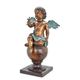 A BRONZE SCULPTURE OF A PUTTO WITH BIRD