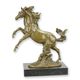 A BRONZE SCULPTURE OF A REARING HORSE