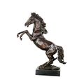 A BRONZE SCULPTURE OF A REARING STALLION