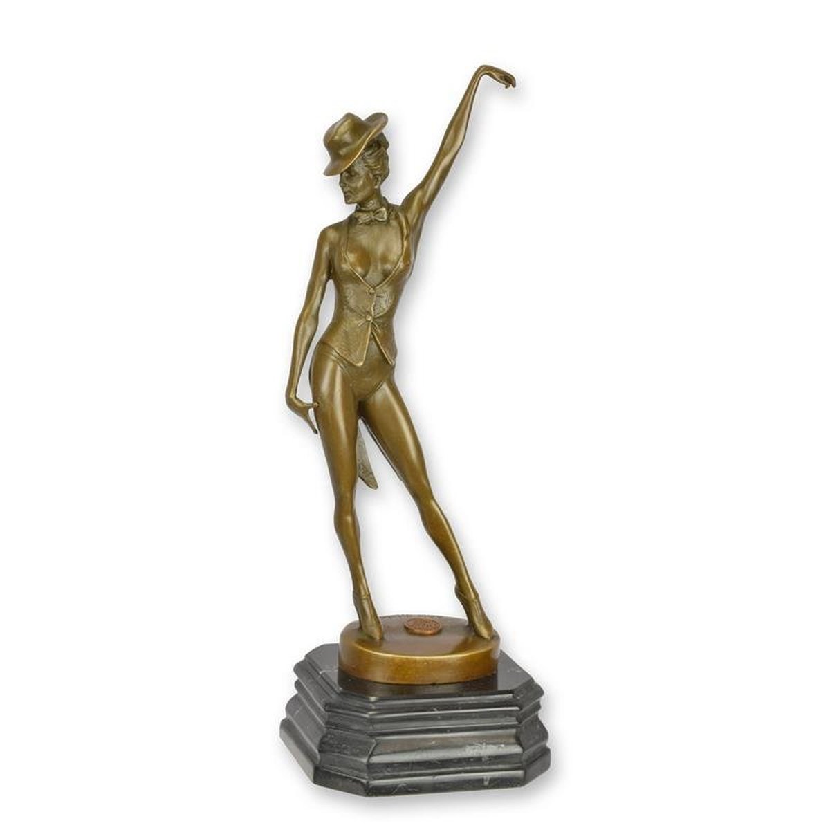 A Bronze Sculpture of a Revue Dancer