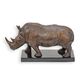 A BRONZE SCULPTURE OF A RHINOCEROS