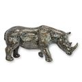 A BRONZE SCULPTURE OF A RHINOCEROS