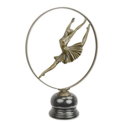 A BRONZE SCULPTURE OF A RING DANCER