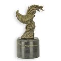 A BRONZE SCULPTURE OF A ROOSTER