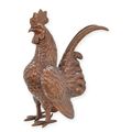 A BRONZE SCULPTURE OF A ROOSTER