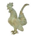 A BRONZE SCULPTURE OF A ROOSTER