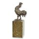 A BRONZE SCULPTURE OF A ROOSTER