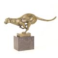 A BRONZE SCULPTURE OF A RUNNING COUGAR
