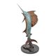A BRONZE SCULPTURE OF A SAILFISH