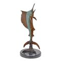 A BRONZE SCULPTURE OF A SAILFISH