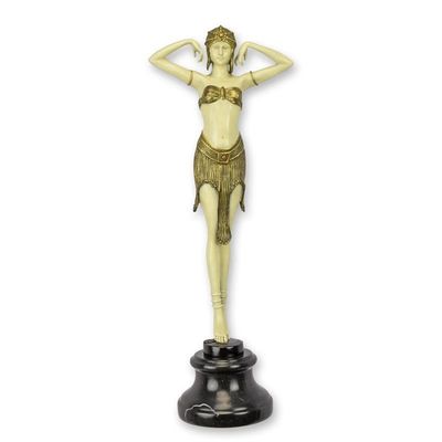 A BRONZE SCULPTURE OF A SCARAB DANCER