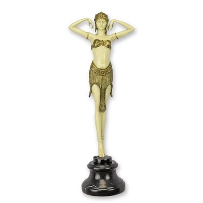 A BRONZE SCULPTURE OF A SCARAB DANCER