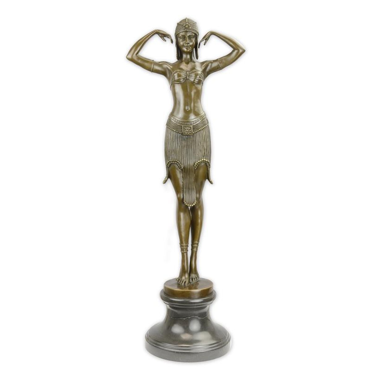 A BRONZE SCULPTURE OF A SCARAB DANCER