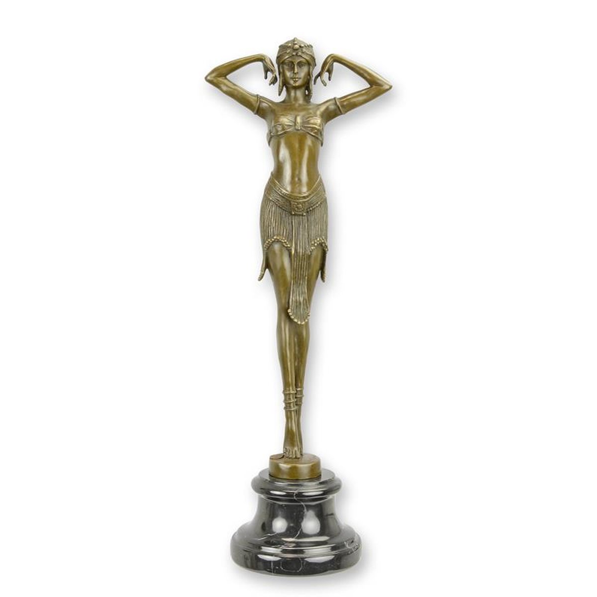 A BRONZE SCULPTURE OF A SCARAB DANCER