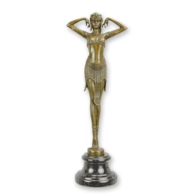 A BRONZE SCULPTURE OF A SCARAB DANCER