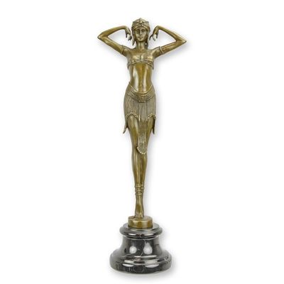A BRONZE SCULPTURE OF A SCARAB DANCER