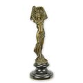 A BRONZE SCULPTURE OF A SCARF DANCER (BRASS PLATE UNDERNEATH