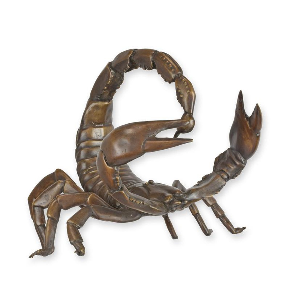 A BRONZE SCULPTURE OF A SCORPION