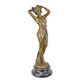 A BRONZE SCULPTURE OF A SEMI NUDE FEMALE