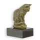 A BRONZE SCULPTURE OF A SITTING CAT