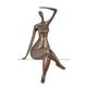 A BRONZE SCULPTURE OF A SITTING FEMALE NUDE