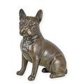 A BRONZE SCULPTURE OF A SITTING FRENCH BULLDOG