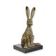 A BRONZE SCULPTURE OF A SITTING HARE