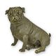 A BRONZE SCULPTURE OF A SITTING PUG