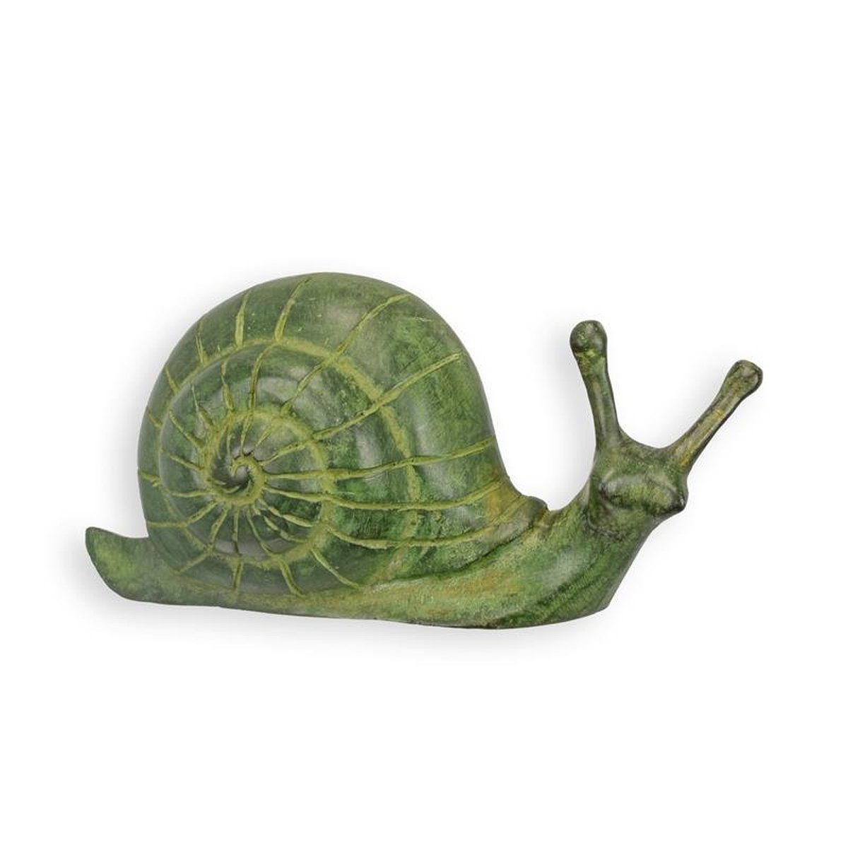 A BRONZE SCULPTURE OF A SNAIL