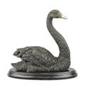 A BRONZE SCULPTURE OF A SWAN