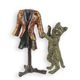 A BRONZE SCULPTURE OF A TAILOR CAT