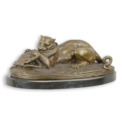 A BRONZE SCULPTURE OF A TIGER DEVOURING A GAVIAL OF THE GANG