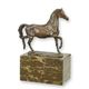 A BRONZE SCULPTURE OF A TROTTING HORSE