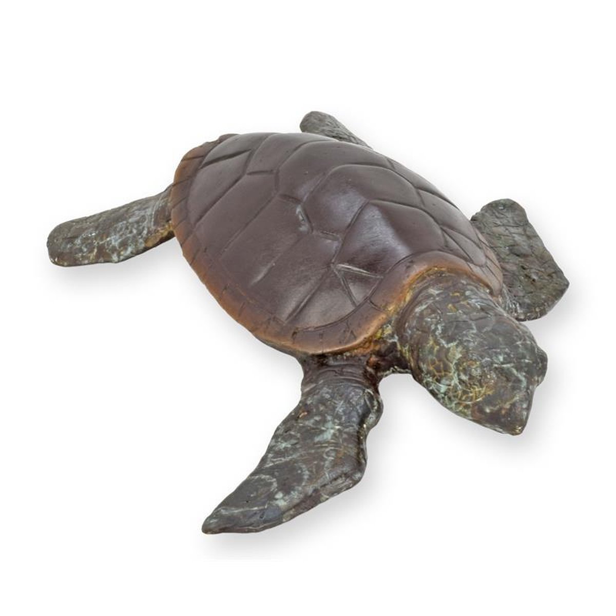 A BRONZE SCULPTURE OF A TURTLE